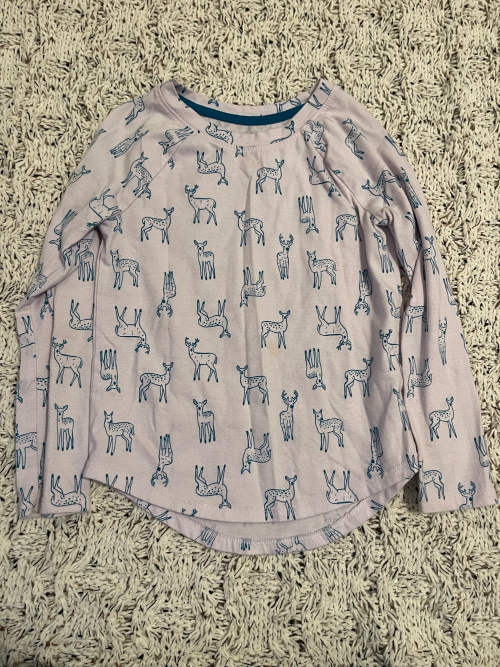 Cat & Jack Pink Deer Print Long Sleeve Top
